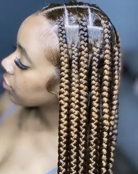 Large Knotless Braids Crown Royale Book London Mobile Afro Hairdresser Braider Near Me FroHub