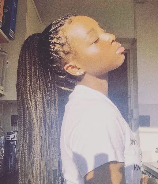 Small Knotless Braids Mid Back Length Crown Royale Book London Mobile Afro Hairdresser Braider Near Me FroHub