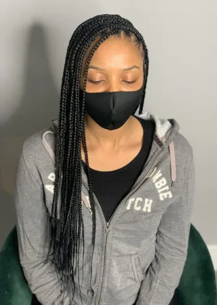 Smedium Knotless Box Braids The Green Chair Book South London Afro Hair Salon Black Hairdresser Braider Near Me FroHub