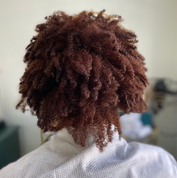 Permanent Hair Colour Red Natural Afro Curly Black London Hairdresser Salon Jo Johnson Book Near Me FroHub
