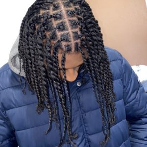 Single Twists Braids Mens Natural Afro Curly Black London Hair Salon Hairdresser Onyx Book Near Me FroHub