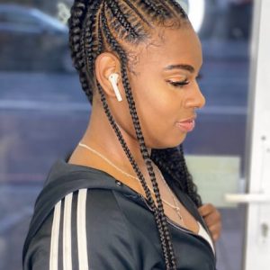 Stitch Feed In Ponytail Braids Creativhairstyles Book Black Afro London Hairdresser Braider FroHub