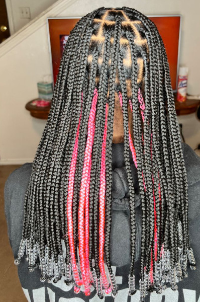 Peekaboo Braids - Pink Highlights - FroHub