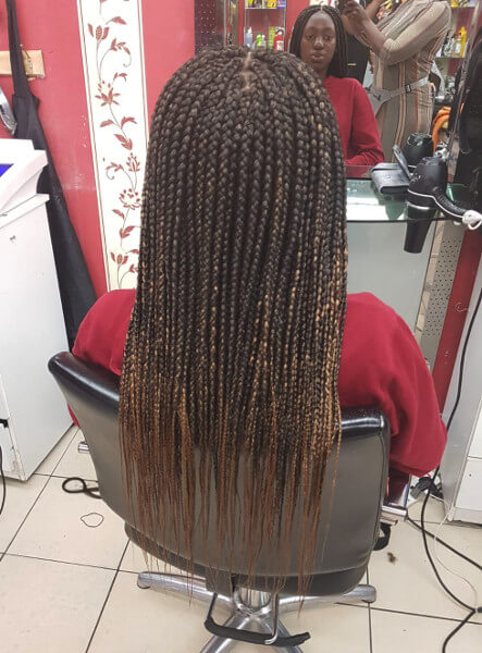Long brown box braids
