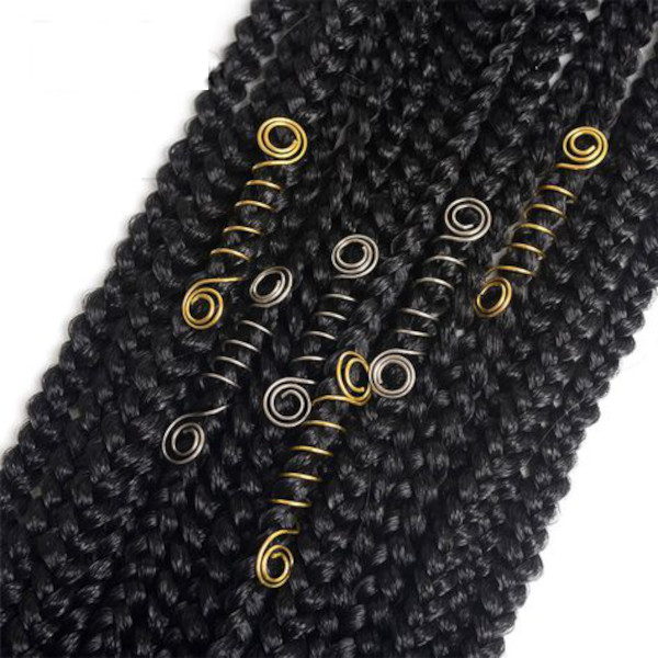Hair spirals on box braids