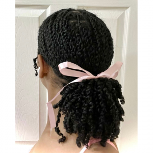 New Year's Eve Low Ponytail with Ribbon