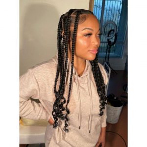 Jumbo Knotless Braids with Curly Ends