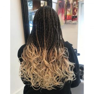 Blonde French curl braids