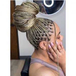 Braids High bun