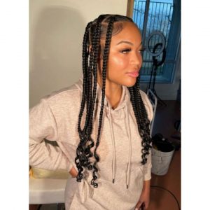 jumbo knotless braids with curly ends