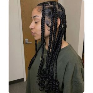 jumbo knotless braids with curly ends