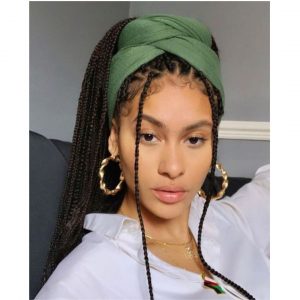 Knotless braids with head wrap