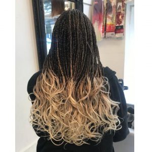 ombre french curl braids