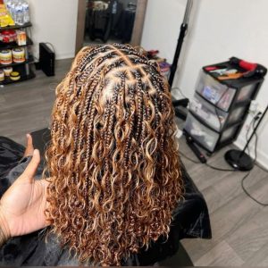 Short Copper Goddess Braids 