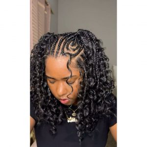 Short Goddess Braids with Cornrows