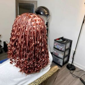 Short Red Goddess Braids 