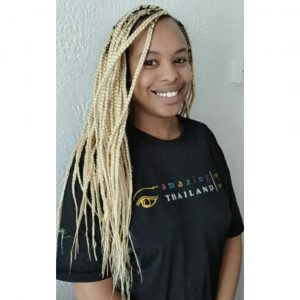 small blonde box braids