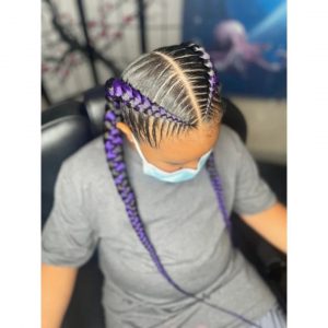 two cornrow braids