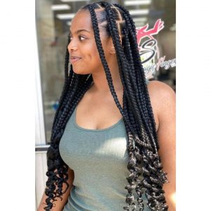 Box Braids with Curly Ends