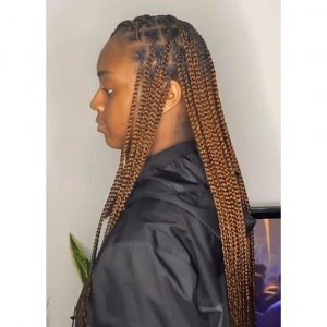 brown knotless box braids