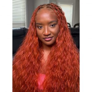 ginger pick and drop braids