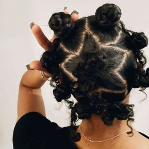 Bantu Knots with Star Parting