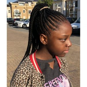 feed in braids ponytail