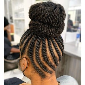 Flat Twists High Bun