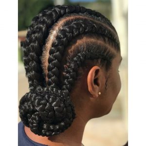 Ghana braids bun