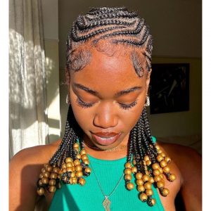 Ghana braids with beads