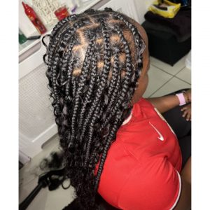 medium knotless boho braids