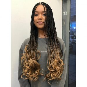 ombre French curl braids