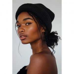  Beanie with Low Bun