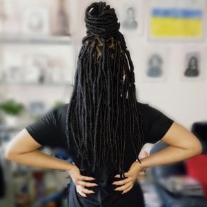 black faux locs