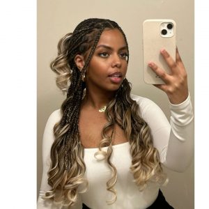 blonde french curl braids