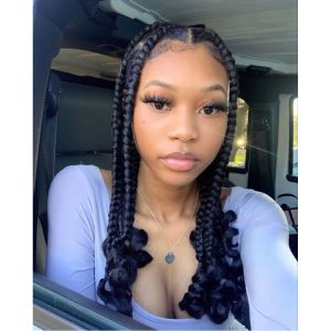 Jumbo Knotless Braids with Curly Ends