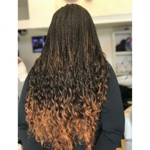 medium ombre French curl braids