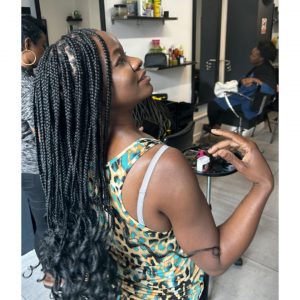 small black French curl braids