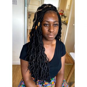 black crochet faux locs