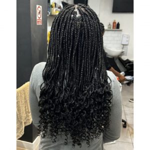 box braids with curly ends