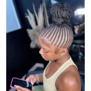 Feed In Braids High Bun