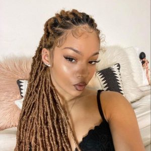 Long Brown Faux Locs