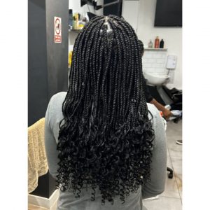 box braids with curly ends