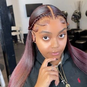 frontal wig braided front