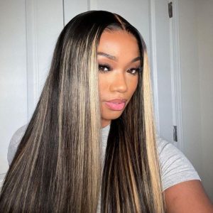 full lace wig with middle parting