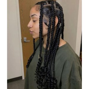 jumbo knotless braids with curly ends