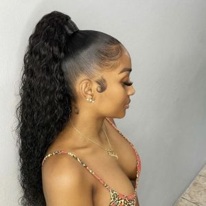 Curly High Ponytail Weave