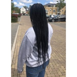 long black small knotless braids