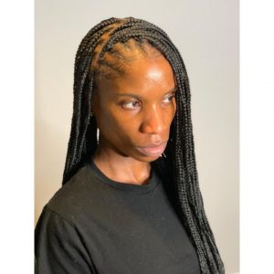 small knotless braids with side part