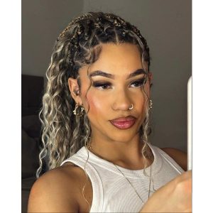 blonde brown braids